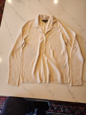 Banana Republic Cream Ribbed Merino Blend Sweater